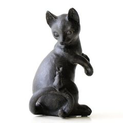 KARE シッティングキャット オードリー デコフィギュア 廃盤品 黒猫