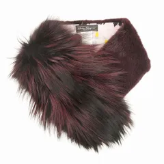 美品 サルヴァトーレフェラガモ Salvatore Ferragamo ミンク フォックス ファー ティペット マフラー 襟巻 シルク裏地 毛皮 イタリア製 赤 ワインレッド ルージュ レディース/3のサムネイル