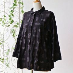 블라우스 탑스 레이디스 긴팔 세련된 캐주얼 귀여운 코튼 셔츠 면 100% 체형 커버 Cotton 블라우스