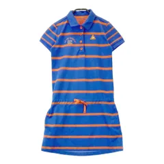 サイズ：M LE COQ GOLF ルコックゴルフ  半袖ワンピース 刺繍 ボーダー柄 ブルー系 [240101441716] ゴルフウェア レディース ストスト