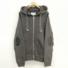 マルタンマルジェラ 14 Martin Margiela 14 20AW レザー エルボーパッチ スウェット ジップアップ パーカー 美品 48 チャコール S50HG0034 S25443のサムネイル