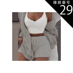 種類29：画像6/2XL セットアップ ルームウェア パジャマ 部屋着 寝巻き ナイトウェア 袖あり ノースリーブ もこもこ モコモコ ふわふわ 3点セット お得 かわいい 大人可愛い カジュアル おしゃれ 大人女子 こなれ感 ラフ ラブリー キュート ガーリ