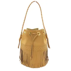 【中古】 j&m davidson ベージュ 07314/161 カーニバル J&M DAVIDSON フリンジ 巾着 ショルダーバッグ 2WAY ハンドバッグ レディース ジェイアンドエムデヴィッドソン A2300480 【無料ギフトラッピング承ります】