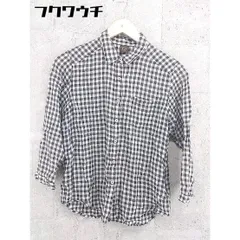 ◇ ◎ URBAN RESEARCH DOORS ギンガムチェック 七分袖 シャツ サイズFREE ブラック ホワイト レディース 【中古】 【1101190005703】