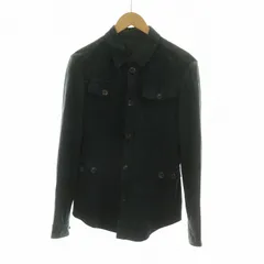 サルヴァトーレフェラガモ Salvatore Ferragamo レザーシャツジャケット 本革 スエード 46 ブラック 136180843 /NQ ■MUのサムネイル