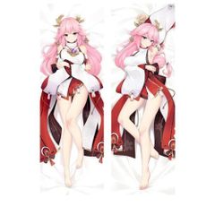 原神 八重神子 抱き枕カバー 160×50cm 両面プリント 2WAY ピーチスキン加工 手触り最高 美少女 アニメ ゲーム 等身大 まくらカバー 同人
