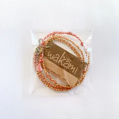 新品wakamiワカミ3連ラップブレスレット/Coral/Gold