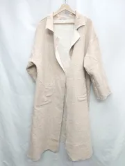 ◇ ⊆◎●未使用● w closet ダブルクローゼット リバーシブル 長袖 ロングコート ガウン サイズF ベージュ レディース E  【1502180072666】