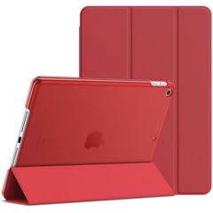 iPad 9.7インチ (2018/2017，第6/5世代用) JETech ケース PUレザー 三つ折スタンド オートスリープ機能 (レッド)