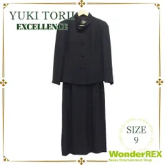 YUKI TORII EXCELLENCE ブラックフォーマル セットアップ スーツ 9AR 絹50％ 毛50％ シルク 21-109-2454 トリイユキ