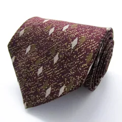 ミッソーニ ブランド ネクタイ 小紋柄 ダイヤ柄 幾何学模様 シルク PO  メンズ ワインレッド Missoni 【中古】