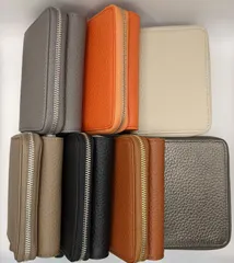 本革【シボ加工】三つ折り ミニ 財布