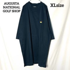 ゴルフ マスターズ・トーナメント　アメリカ　ジョージア州　ワンポイント　刺繍ロゴ　ハイネック　オーバーサイズ　半袖Tシャツ　ネイビー　XL US古着 【AUGUSTA NATIONAL GOLF SHOP】