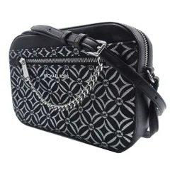 【新品】マイケルコース 35F4STTC9J BLK/SILVER (ブラック×シルバー) バッグ ショルダーバッグ MICHAEL KORS JET SET ITEM メタリック ジャカード クロスボディ 斜め掛け アウトレット レディース