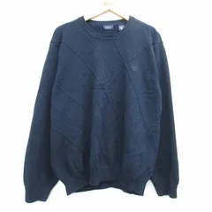 XL/古着 IZOD 長袖 セーター メンズ 大きいサイズ コットン クルーネック 紺 ネイビー 25feb28 中古 ニット トップスのサムネイル