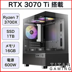 【リファービッシュPC】【1か月保証】 RTX3070Ti Ryzen 7 3700X メモリ 16GB SSD 1TB ゲーミングPC 【CX200M黒】000234