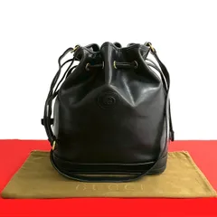 希少 GUCCI 巾着型 レザー ハンドバッグ ロゴ リング ブラック バケツ型 2025年最新】グッチ 巾着の人気アイテム - メルカリ