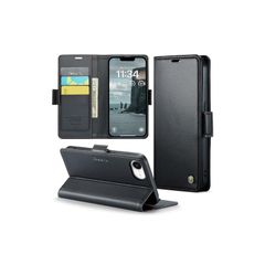 iPhone 16e 用 ケース 手帳型 財布型 カードポケット付き アイフォン16e 第4世代 カバー カード収納 Uovon スマホケース アイホン16e 高級レザー 耐衝撃 全面保護 スタンド機能 ストラップホール付き マグネット式 ・ ブラック 0