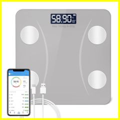 スマホ連動 高精度/軽量収納 体組成計 日本語APP iOS/Android対応 Bluetooth ボディスケール 多機能の体組成測定 体脂肪計 体重、体脂肪率、筋肉率、体水分率、BMI など測定 体重計 iOS/Android対応 日本語取扱説明書