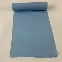 反物 秀品 夏物 色無地 縦絽 水色 正絹 【中古】