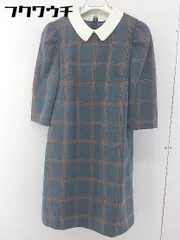 ◇ ◎ REDYAZEL レディアゼル チェック 七分袖 ミニ ワンピース サイズ S グレー系 ブラウン レディース  【中古】 【1107130010899】