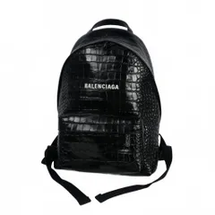 バレンシアガ BALENCIAGA EVERYDAY リュック バックパック クロコ型押し 黒 ブラックのサムネイル