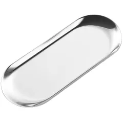 Chicer キャッシュトレイ (23cm×9.5cm) カルトン アクセサリートレイ おしぼり置き コイントレー 釣り銭トレー キャッシュトレー お会計トレー お会計皿 お洒落 高級 小物入れ 玄関 (シルバー) [シルバー]