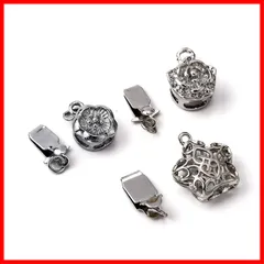 ブレスレット ボックスクラスプ パール ネックレス ラインストーン キラキラ 接続 留め金 紐留め パーツ エンドパーツ 留め具 ジュエリー用 差込式 クラスプ DIY用 真鍮 3セット プラチナ PandaHall PH