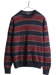 【お得なクーポン配布中!】 ブルックスブラザーズ ボーダー メリノ ウール ニット セーター メンズ M 古着 BROOKS BROTHERS クルーネック ワンポイント ロゴ刺繍 薄手