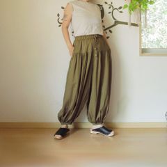 アース バルーンパンツ●カーキ