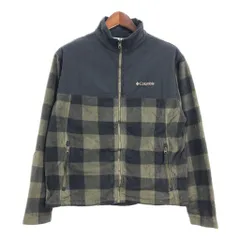 Columbia コロンビア フリースジャケット アウトドア チェック オリーブ (メンズ XL) 中古 古着 T0433