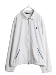 【お得なクーポン配布中!】 90s ポロ ラルフローレン スムース ナイロン 素材 スイングトップ ジャケット メンズ XL 古着 オールド ブルゾン フルジップ ストレッチ 白