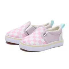 新品 VANS(ヴァンズ) ピンク マルチ チェッカーボード スリッポン