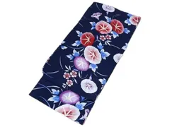 着物美人 送料込み 女の子浴衣 綿紅梅 変り織り 子供浴衣 女児浴衣 女の子 子供 女児 キッズ ジュニア 浴衣女の子 可愛い 女の子浴衣紺 子供浴衣紺 女の子浴衣140 11歳 12歳前後 140cm前後 【 青紺系 朝顔 】m605200E