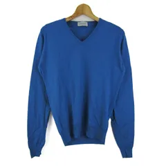 ジョンスメドレー セーター トップス 長袖 Vネック メリノウール 英国製 レディース Sサイズ ブルー JOHN SMEDLEY 【中古】