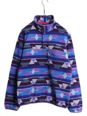 【お得なクーポン配布中!】 14年製 パタゴニア 総柄 ライトウェイト シンチラ スナップT レディース М / PATAGONIA フリース プルオーバー ジャケット マルチカラー