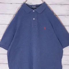 Polo by Ralph Lauren ポロラルフローレン ポニー刺繍ロゴ 鹿子 カノコ 半袖 ポロシャツ 霜降り ブルー グレー レッド Lサイズ 20200283