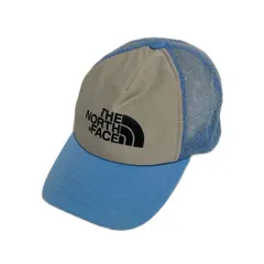 THE NORTH FACE ☆ ロゴ メッシュ キャップ ライトブルー グレー 56cm メンズ 春夏 アウトドア タウンユース ノースフェイス ■SHW478