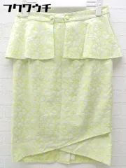 ◇ Noela ノエラ バックジップ 総柄 膝丈 タイト スカート サイズ3 イエロー ベージュ レディース  【1002801897673】のサムネイル