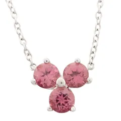 18KWG 3P ピンク トルマリン蝶モチーフ ネックレス 18KWG 3P ピンク トルマリン蝶モチーフ ネックレス