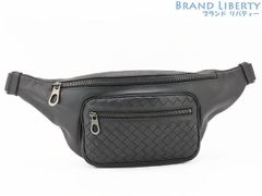 【ほぼ新品】ボッテガ ヴェネタ　BOTTEGA VENETA　イントレチャート　ベルトバッグ　ウエストバッグ　ウエストポーチ　ボディバッグ　バムバッグ　ブラック　カーフレザー　222310
