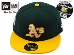 NEWERA【ニューエラ】MLB 59FIFTY LETTERMAN OAKLAND ATHLETICS DARK GREEN/YELLOW オークランド アスレチックス ダークグリーン/イエロー 20773