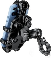 【Kaedear公式】 バイク用 スマホホルダー バイク用携帯電話ホルダー 振動吸収マウント エアマウント一体型 デビルホーンライト/エアマウント KDR-M26D