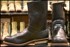 【9D 美品 06年】レッドウィング 2268 エンジニア 黒 ブラッククローム スチールトゥ ブーツ redwing HOPESMORE【FF476】
