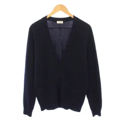 サンローラン パリ SAINT LAURENT PARIS ニットカーディガン 長袖 Vネック 無地 カシミヤ M 紺 ネイビー /BBのサムネイル