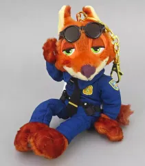 【中古】ぬいぐるみマスコット・ぬいぐるみバッジ ニック・ワイルド(制服) プラッシュキーチェーン iketerunuigurumiシリーズ 「ズートピア」 ディズニーストア限定