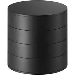山崎実業 (Yamazaki) アクセサリートレー 4段 ブラック 約W10×D10×H10cm タワー 蓋付き アクセサリーケース アクセサリー収納