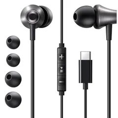 【在庫処分】音漏れ防止 Hi-Fi音質対応 イヤホン iPhone15/Galaxy イヤホン イヤホン 有線 C S24/Mac C Type リモコン付き Book/iPad/Pixel/Google/HP/Switch等USB-Cデバイス対応 音量調節
