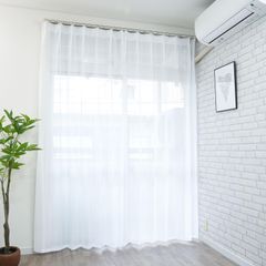 新品 cloth shop布や レースカーテン 2枚組 幅100 x 丈103cm UVカット 日中 外から見えにくい 断熱 保温 おしゃれ 洗える カーテンフック 付 [ラスク2レース ホワイト]