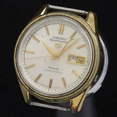 セイコー AT/自動巻 7619-7010 セイコー5 スポーツマチック デラックス デイデイト 25石 ラウンド シルバー文字盤 メンズ腕時計 STU